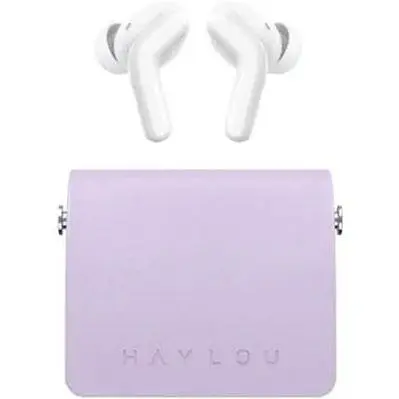 Наушники беспроводные Xiaomi Haylou Lady Bag TWS в кейсе фиолетовые - фото 3