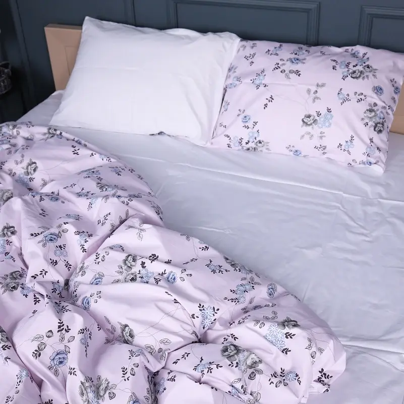 Наволочка MirSon Сатин 22-1377 Flowers on Snow 70х70 см белая со светло-розовым (2200010475975) - фото 4