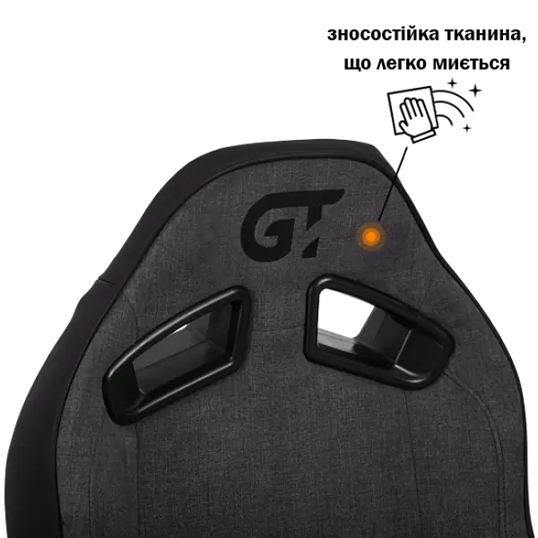 Геймерське крісло GT Racer чорне з темно-сірим (X-8009 Fabric Dark Gray/Black XL) - фото 7