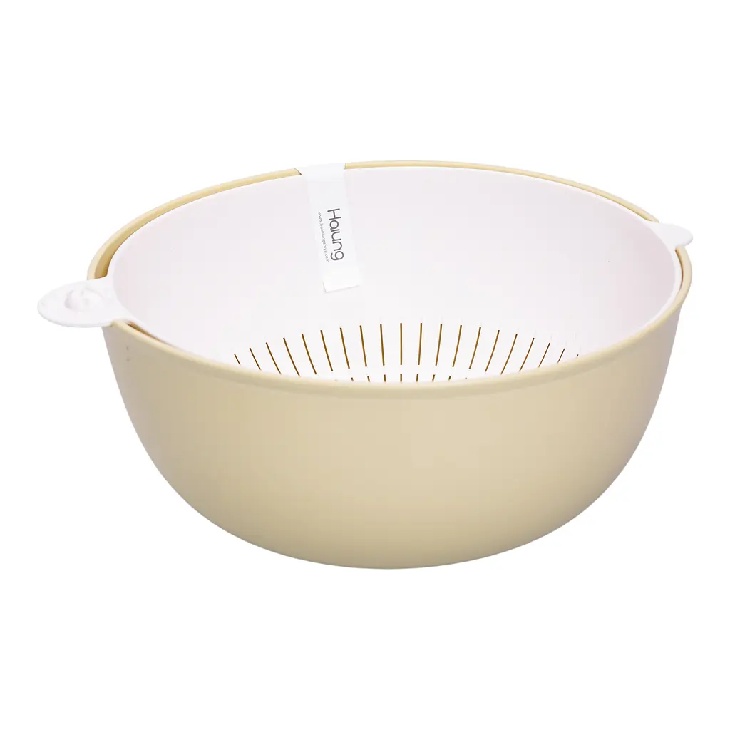 Миска із ситом Yiwu пластикова 4 л пісочний HP-45-7GR - фото 4
