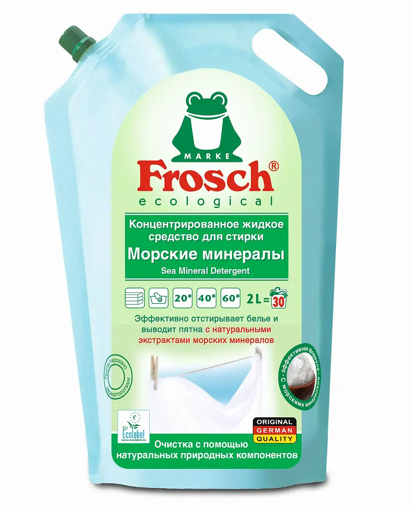Концентрований рідкий засіб для прання Frosch Морські мінерали, 2 л - фото 2