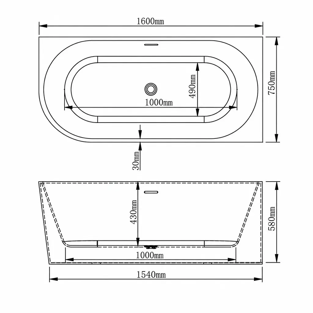 Кутова акрилова ванна VBI Nordend Right 160x75, біла VBI-070716R - фото 2