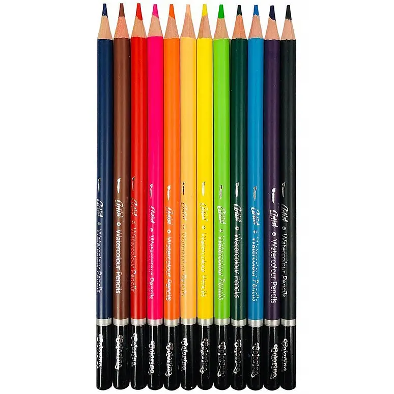 Акварельні олівці Colorino Рremium Artist з пензликом 12 кольорів 12 шт. (65528PTR) - фото 2