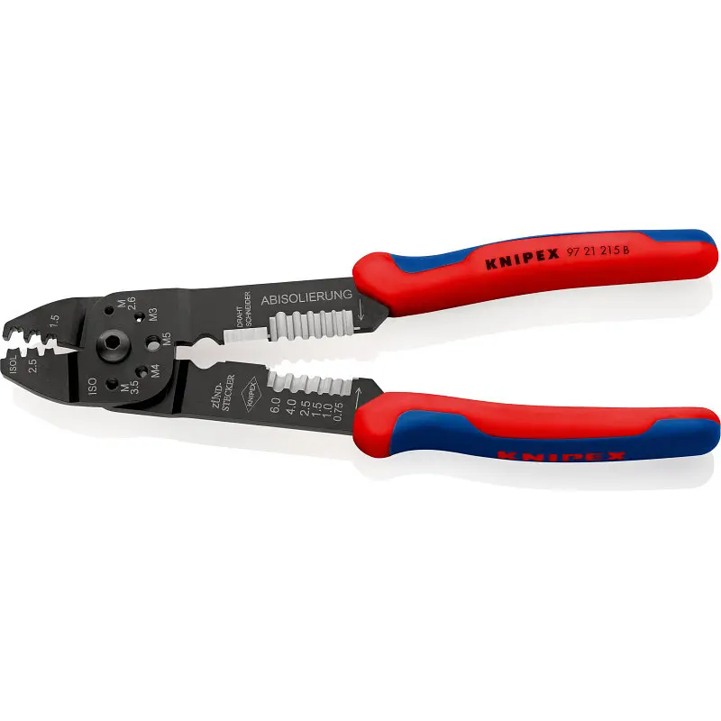 Кліщі для опресування, різання та зачищення 230мм KNIPEX 97 21 215 B, фосфатовані - фото 4