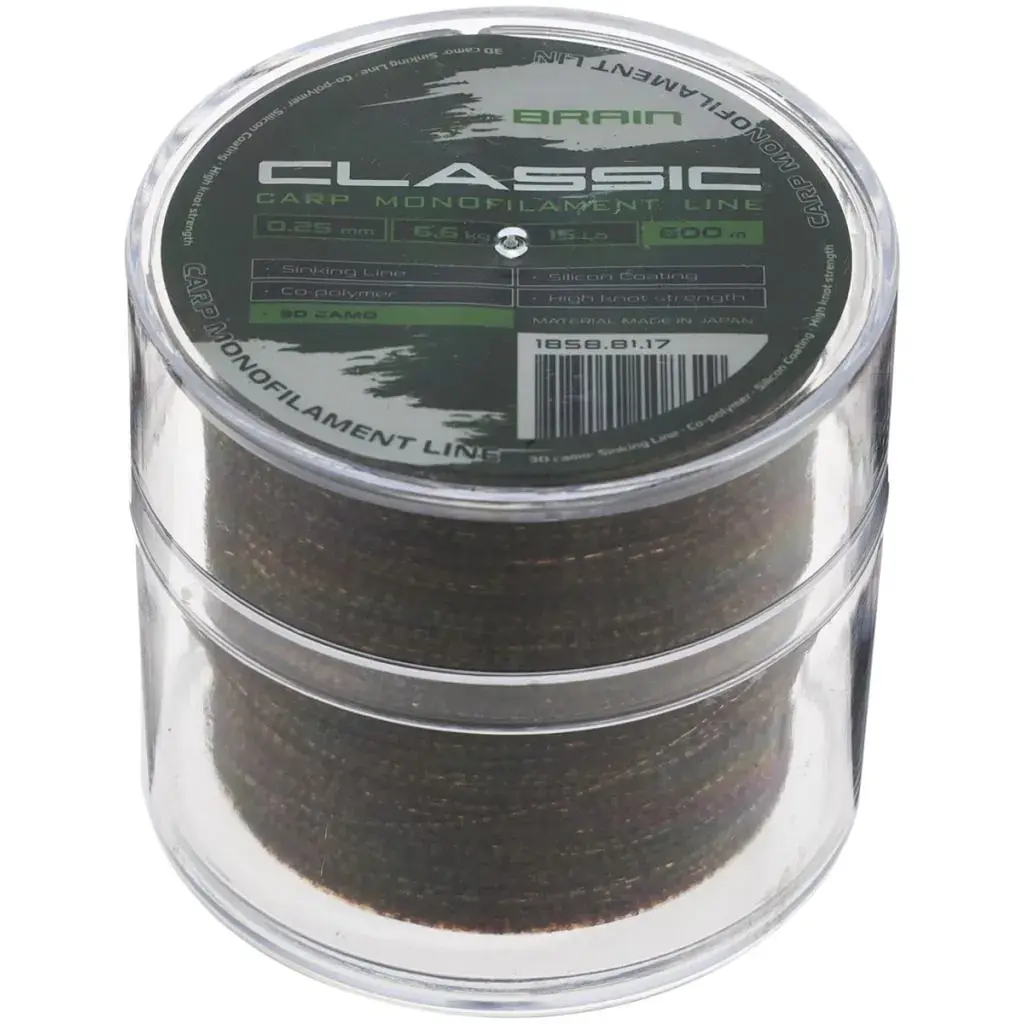 Волосінь Brain Classic Carp Line 3D (camo) 600m 0.25mm 15lb 6.6kg (1858.81.17) - фото 2