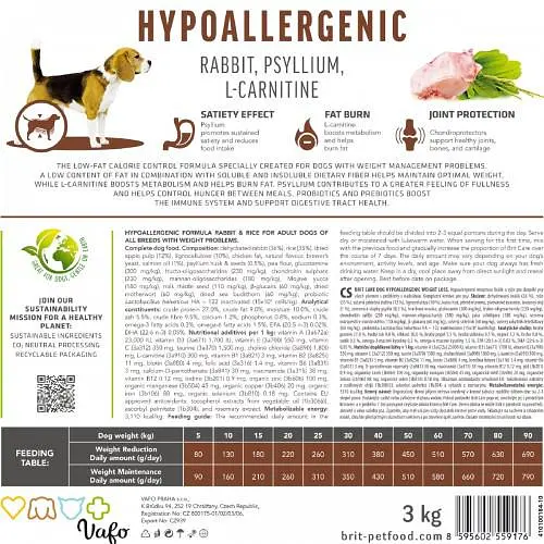 Сухий корм Brit Care Dog Hypoallergenic Weight Loss для собак з надмірною вагою, гіпоалергенний з кроликом, 1 кг - фото 6