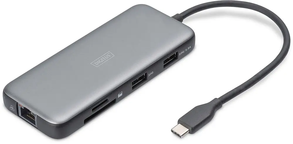 Кардрідер док-станція USB-C HDMI/2xUSB-A/USB-C/SD/MicroSD/RJ54 Digitus70914