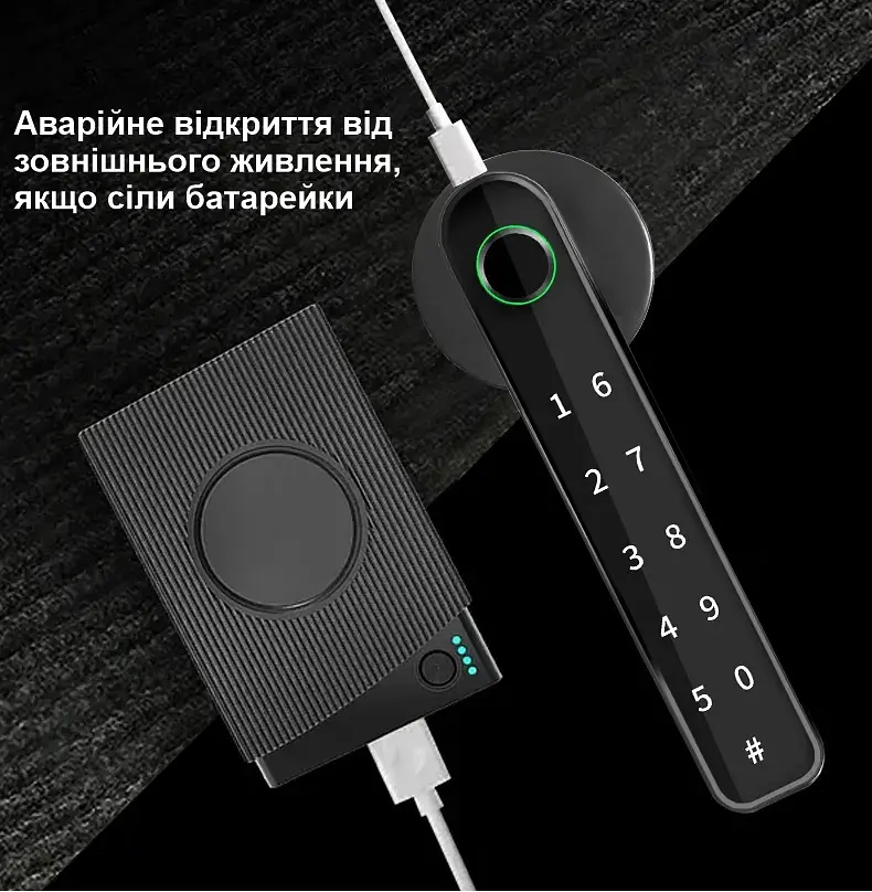 Біометричний розумний кодовий смарт замок на міжкімнатні двері Badodo Security 196 (100998) - фото 6