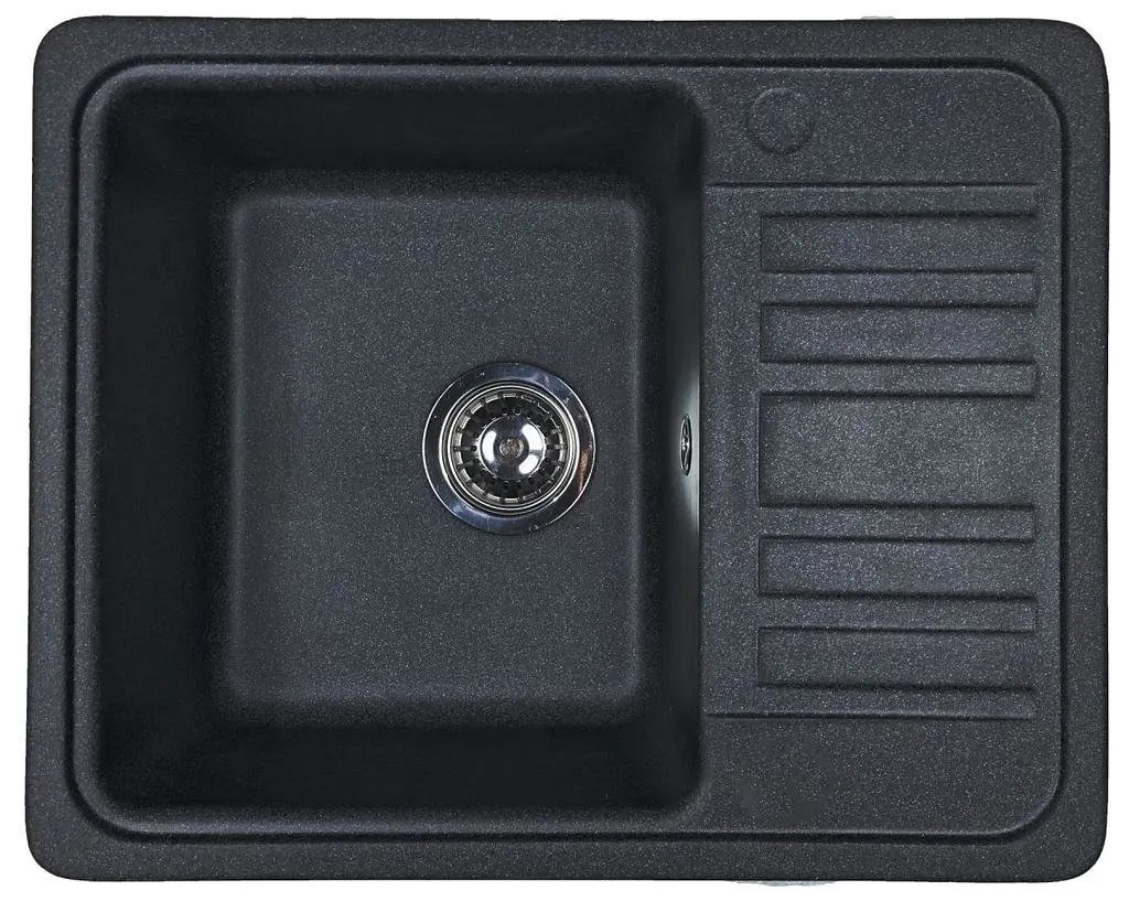Кухонна мийка Adamant SMALL чорна 570x455x180 мм, з крилом 57 см