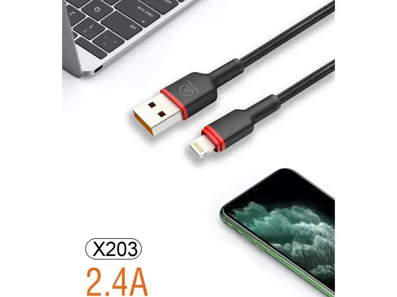Кабель WUW X203 USB Type-A to Lightning 1m Black (6972573336210) - фото 2