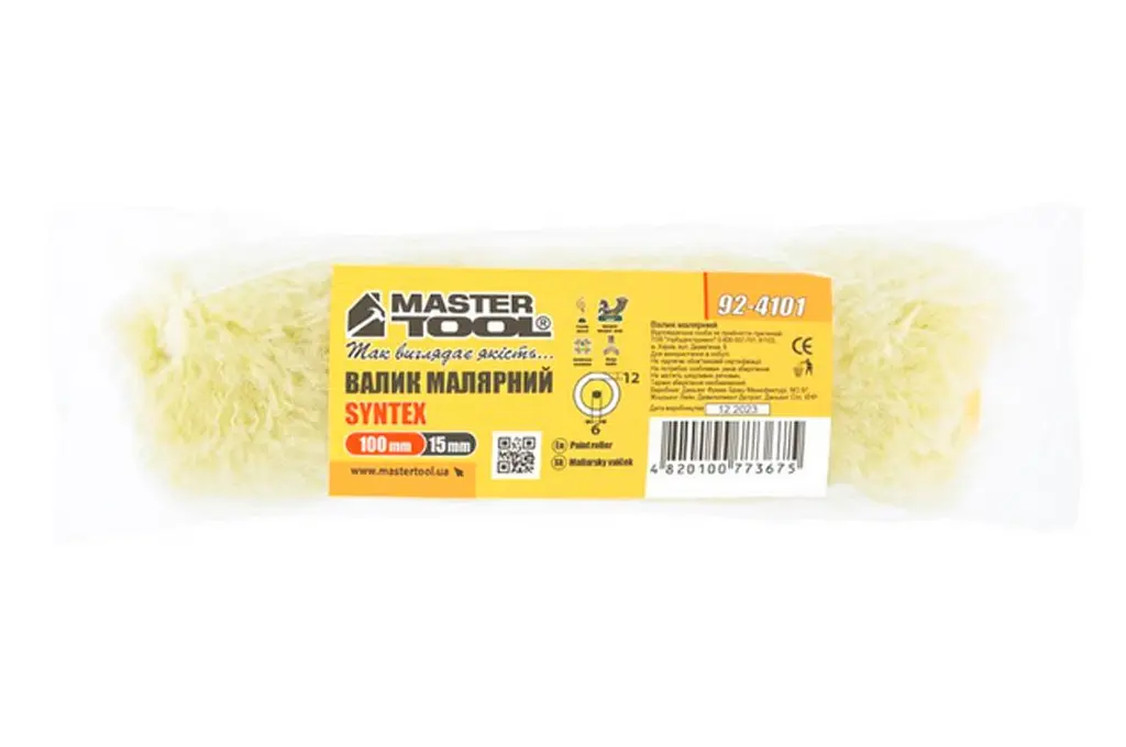 Валик малярський синтекс Mastertool 6х15х100 мм (в упаковці 10 шт.) - фото 3