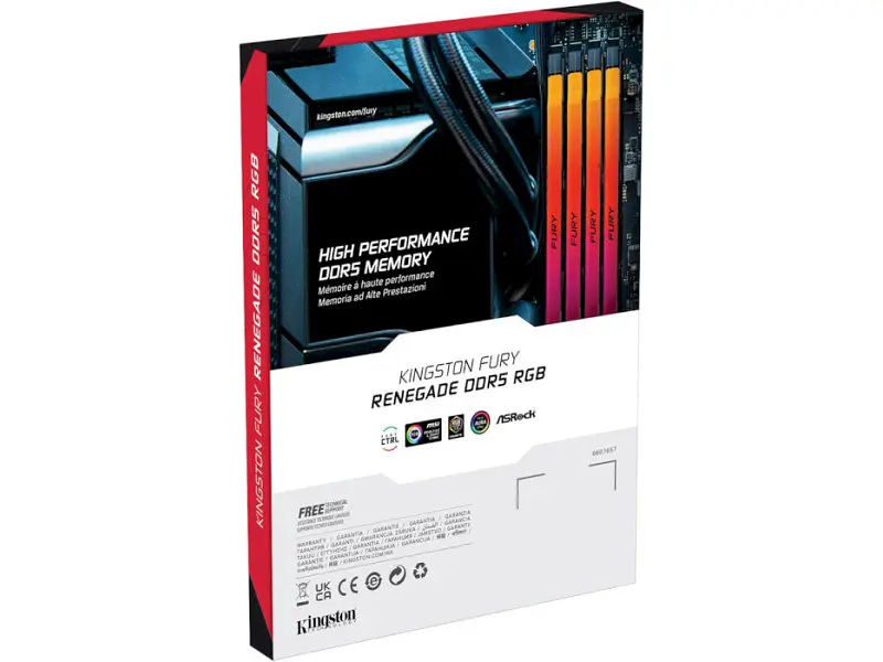 Пам'ять для настільних комп'ютерів Kingston FURY 96 GB (2x48GB) DDR5 6000 MHz Renegade RGB (KF560C32RSAK2-96) - фото 6