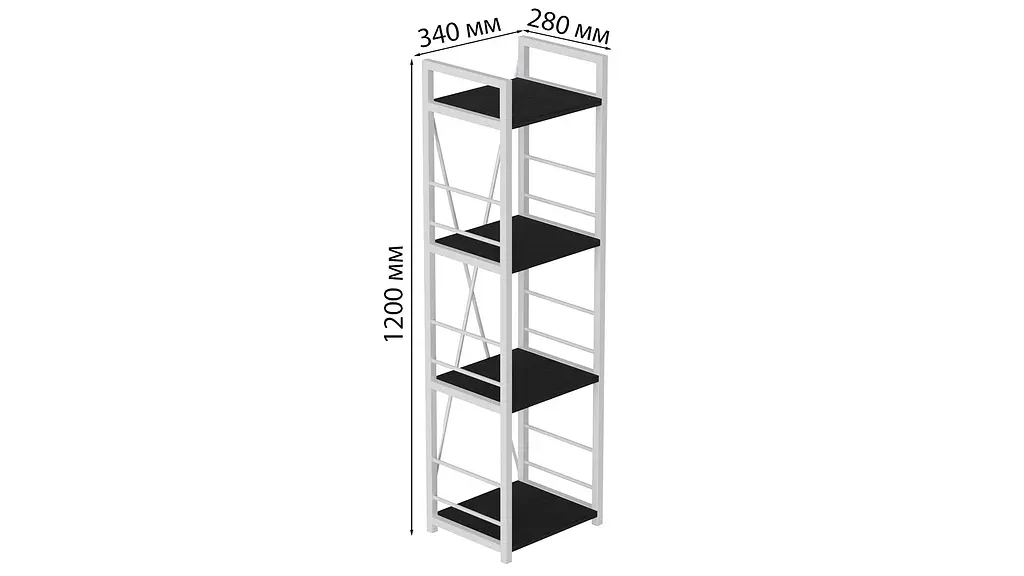 Этажерка 4/34 Серии Коннект 120x34x28 белый ДСП Сосна Кембра 16мм FRD-104282 - фото 5