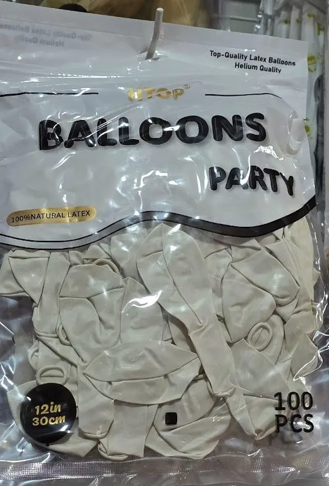 Надувні повітряні кулі HTOP 100 шт Party Balloons 30 см Товари для оформлення Дня народження Святкова атрибутика Слонова кістка - фото 3
