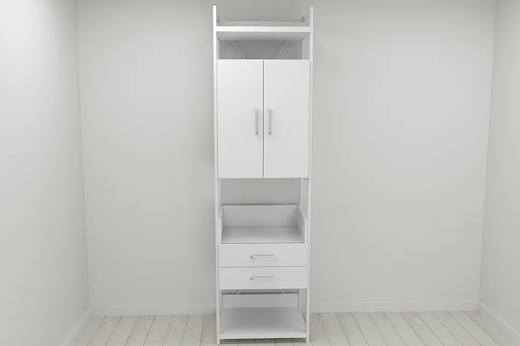 Шафа Гардероб Уні секція 5 серії Конект Ferrum-decor 220x60x50см Білий метал ДСП Білий 32 мм (FRD-104519) - фото 9