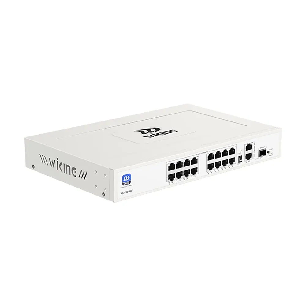 PoE-комутатор 19-портовий некерований Wiking WK-PS219GF, 16x100Mbps PoE, 2x1000Mbps Uplink, 1x1000Mbps SFP, 180W (73-00272) - фото 3