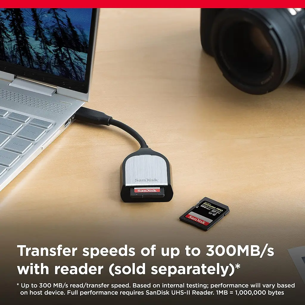 SanDisk Карта пам'яті SD 256GB C10 UHS-II U3 R300/W300MB/s Extreme Pro V90 - фото 4