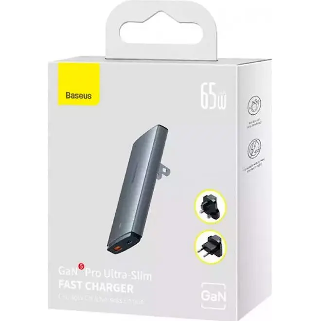 Мережевий зарядний пристрій Baseus GaN5 Pro Ultra-Slim 65W + Cable (CCGP150113) [98872] - фото 7