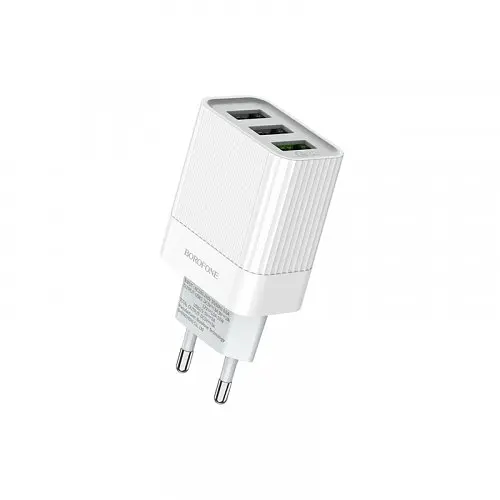 Блок живлення на 3 виходи спідниця Borofone BA40A Speedway 3USB/3A/18W QC3.0 - фото 2