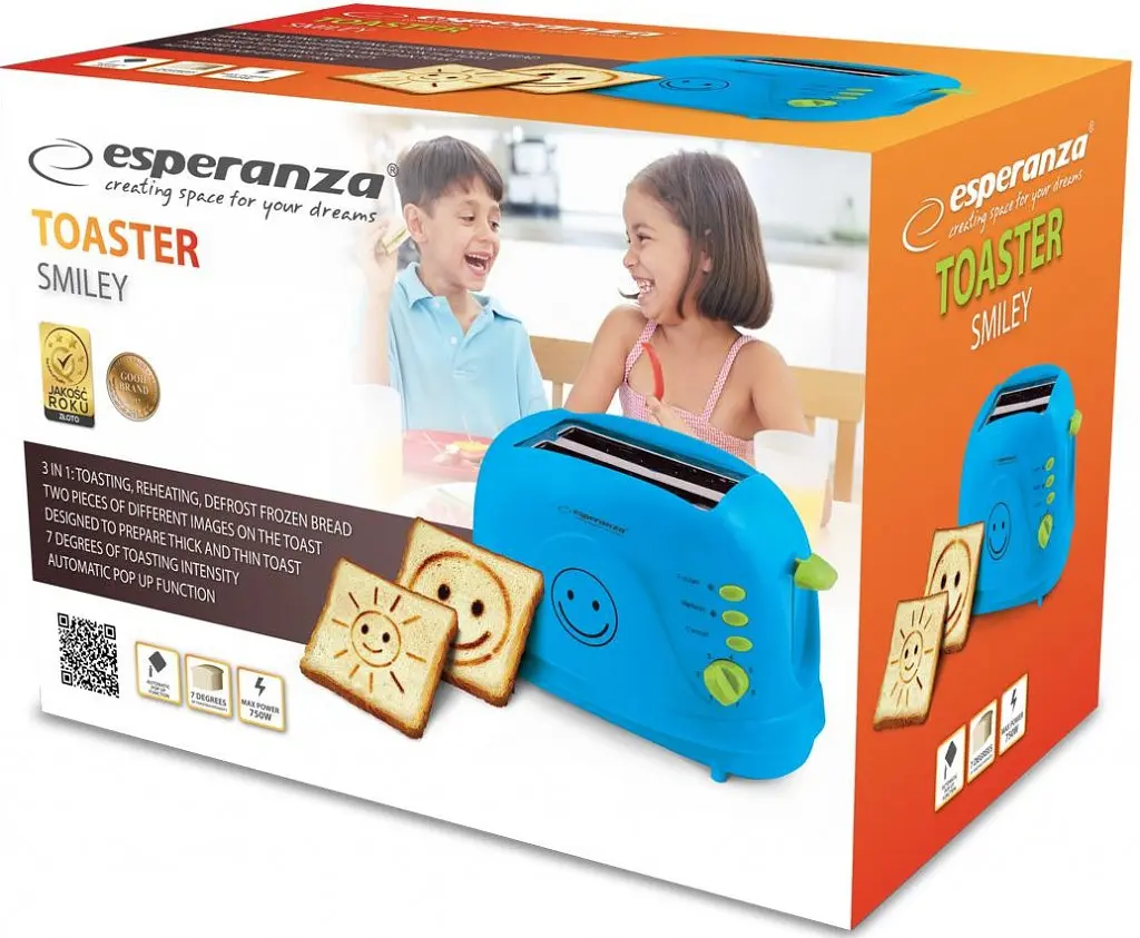 Тостер Esperanza EKT003 Smiley blue - фото 2