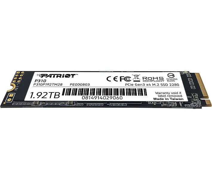 SSD накопичувач PATRIOT P310 1.92T SSD NVMe PCIe Gen3x4 M.2 2280 P310P192TM28 - фото 5