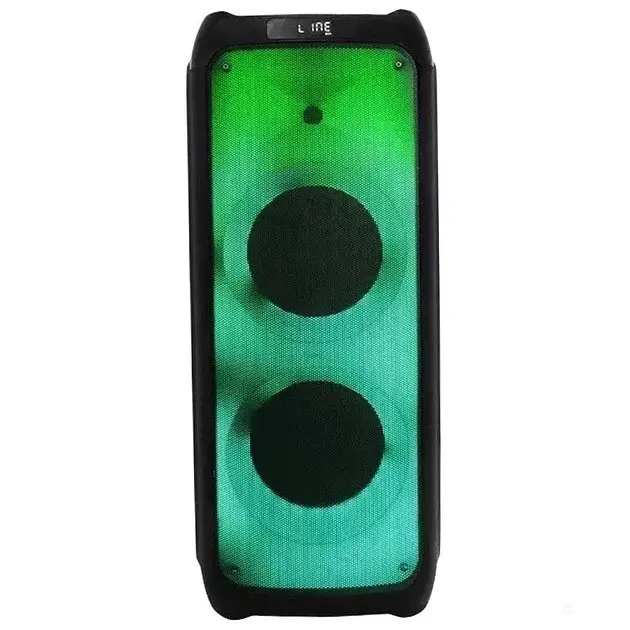 Портативная колонка ZXX-5512 Акустическая система 60Вт RGB подсветка с 2 микрофонами и пультом 2х8" Черный - фото 3