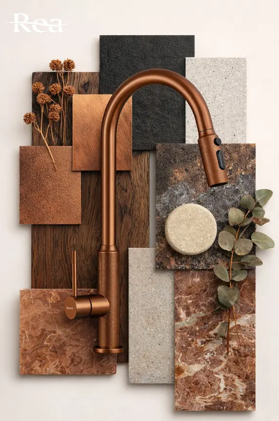 Змішувач для кухні Rea Master із висувним виливом brushed copper REA-B7203 - фото 7