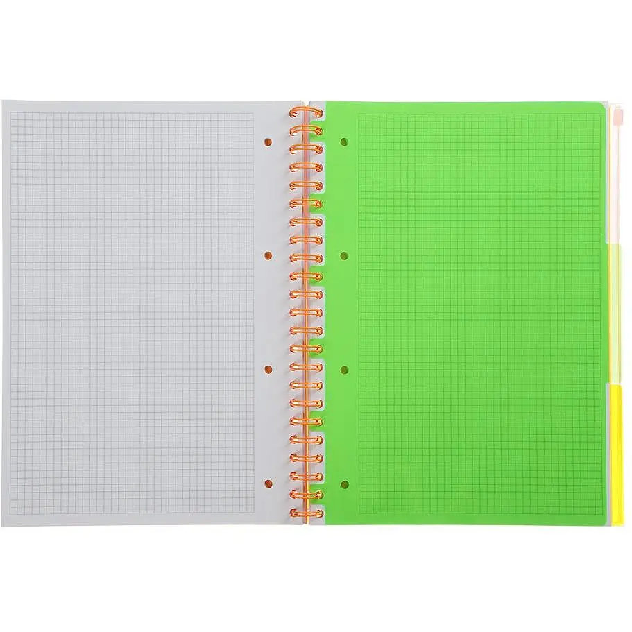 Зошит на пружині Buromax Neon А4 (210x297) 120 аркушів 3 PVC помаранчевий (BM.24349911-11) - фото 6