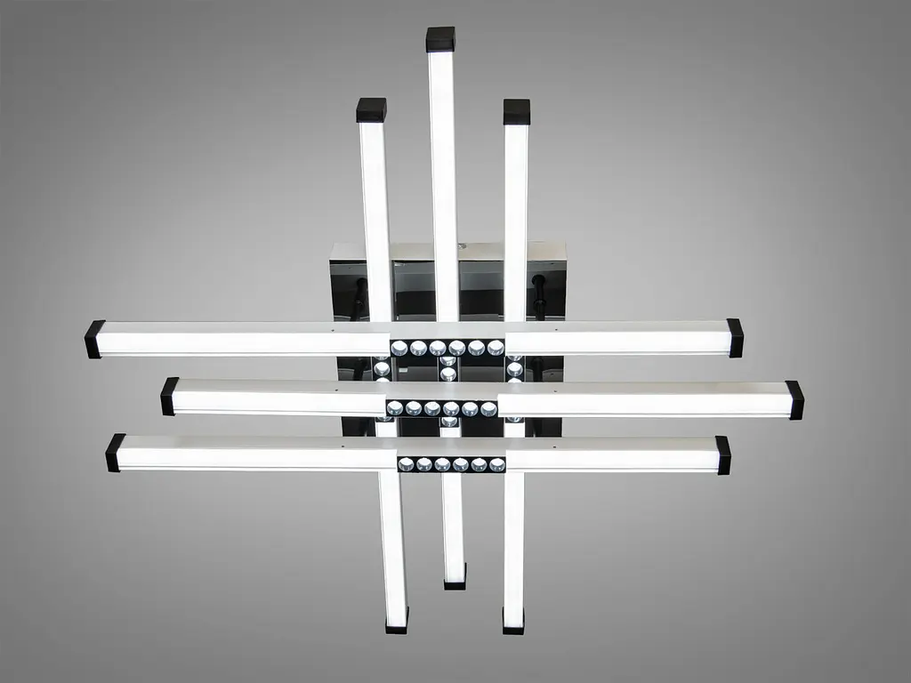 Сучасна стельова LED-люстра Diasha 2532WH+BK dimmer білий + чорний, 60 Вт, з пультом і димером, 68 см, до 10m2 - фото 2