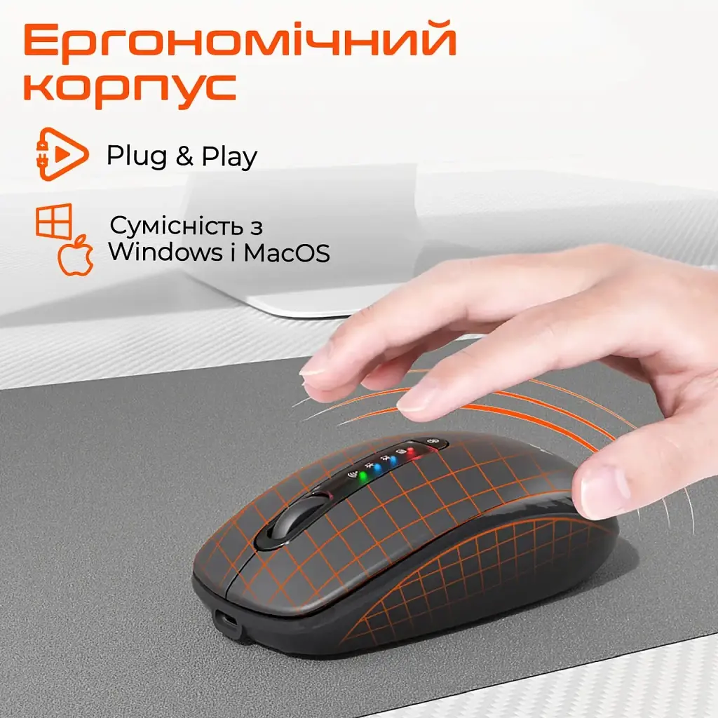 Мишка Meetion BTM100R Wireless/Bluetooth Black (MT-BTM100R-A) - фото 6