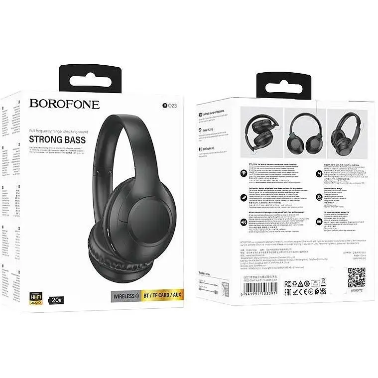 Навушники повнорозмірні Borofone BO23 Glamour BT headset чорні - фото 3