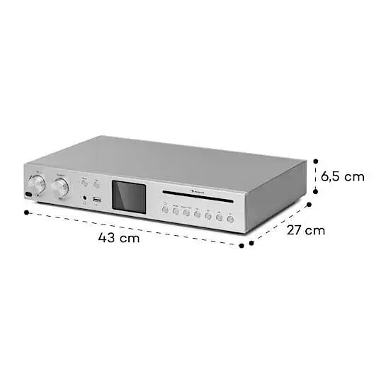 Підсилювач ресивер Auna HiFi CD Silver Star Internet/DAB+/FM CD WiFi (10036446) - фото 2