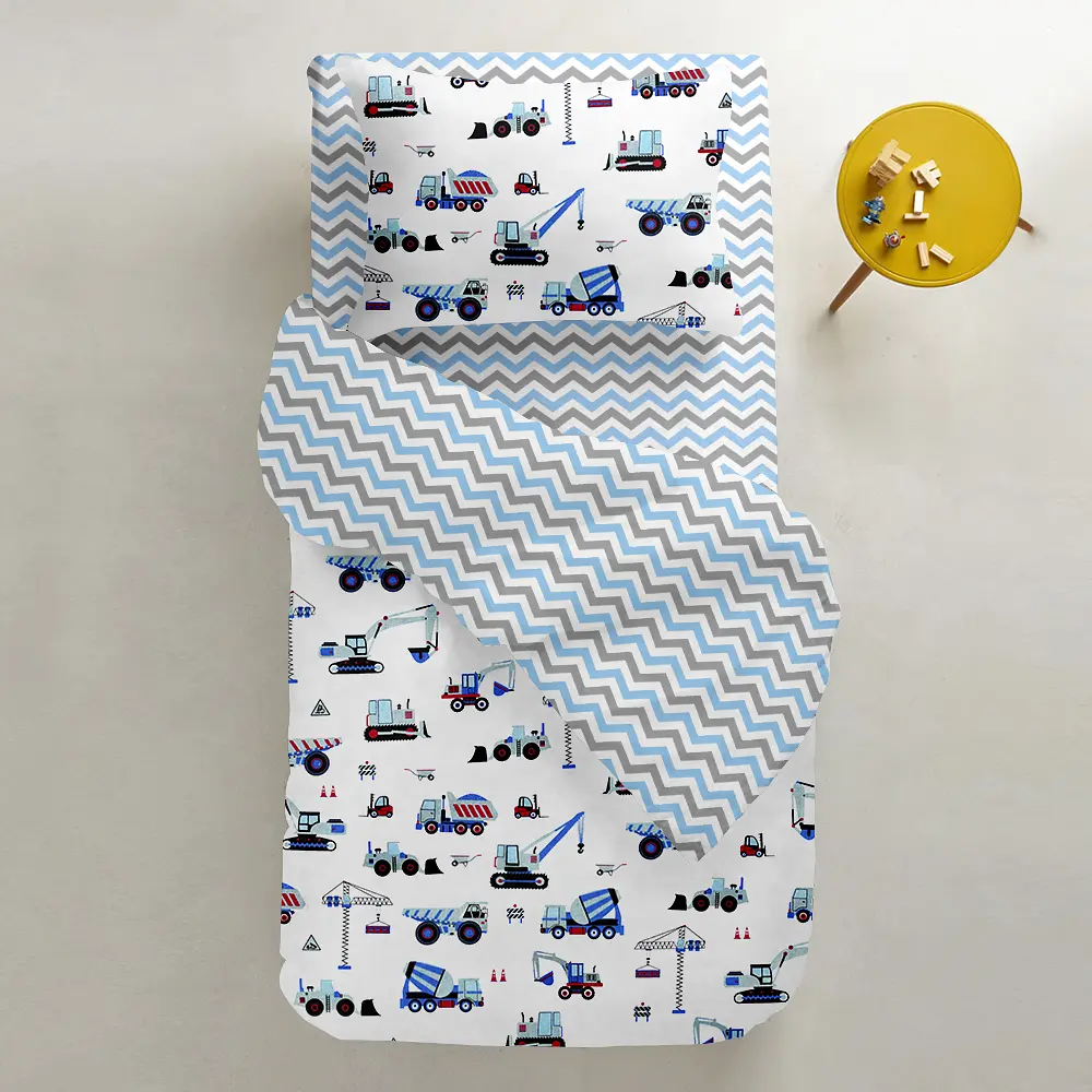 Набір простирадло на резинці Cosas Zigzag CS2 60х120х12 см (SetSheet_LightBlue_ZigBlueGrey_120x60) - фото 6