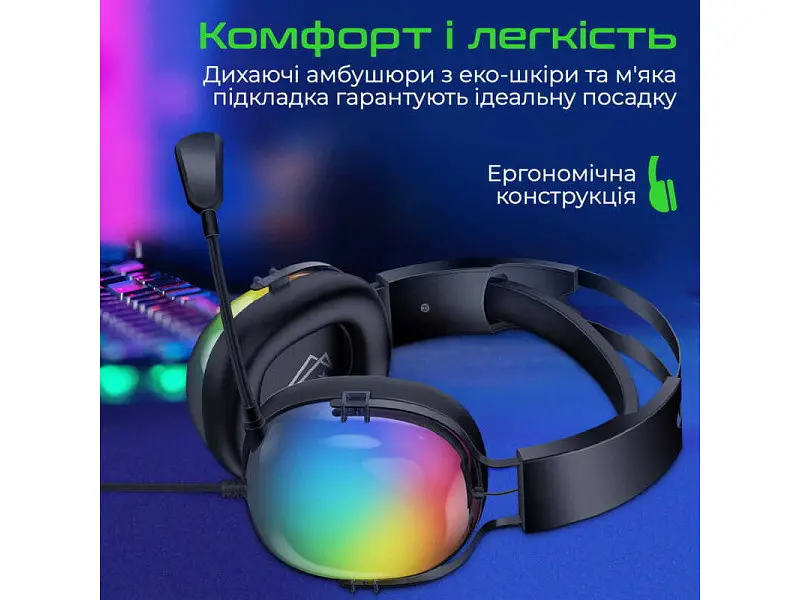 Навушники з мікрофоном Vertux Sirius 7.1 USB Black (sirius.black) - фото 5