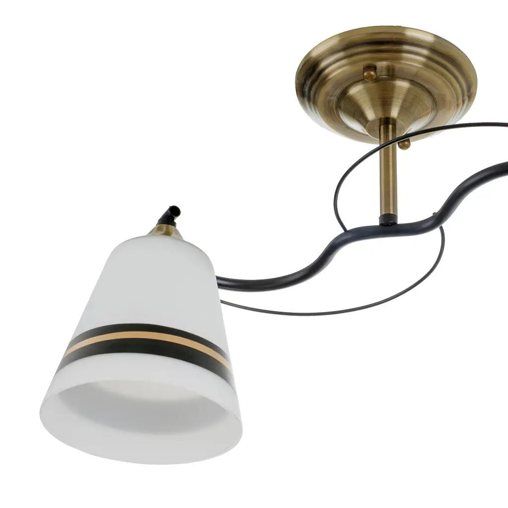 Люстра потолочная Brille в спальню E27 60W AB+BK (LK-702S/2) - фото 3