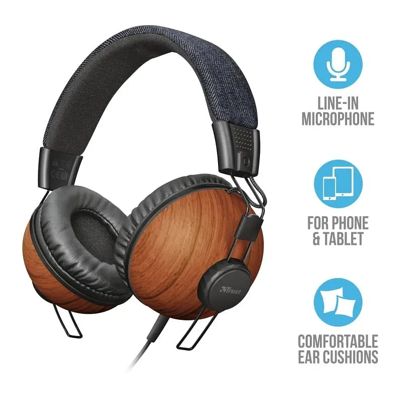 Навушники Trust Noma Over-Ear Mic Denim Wood (22637) - фото 5