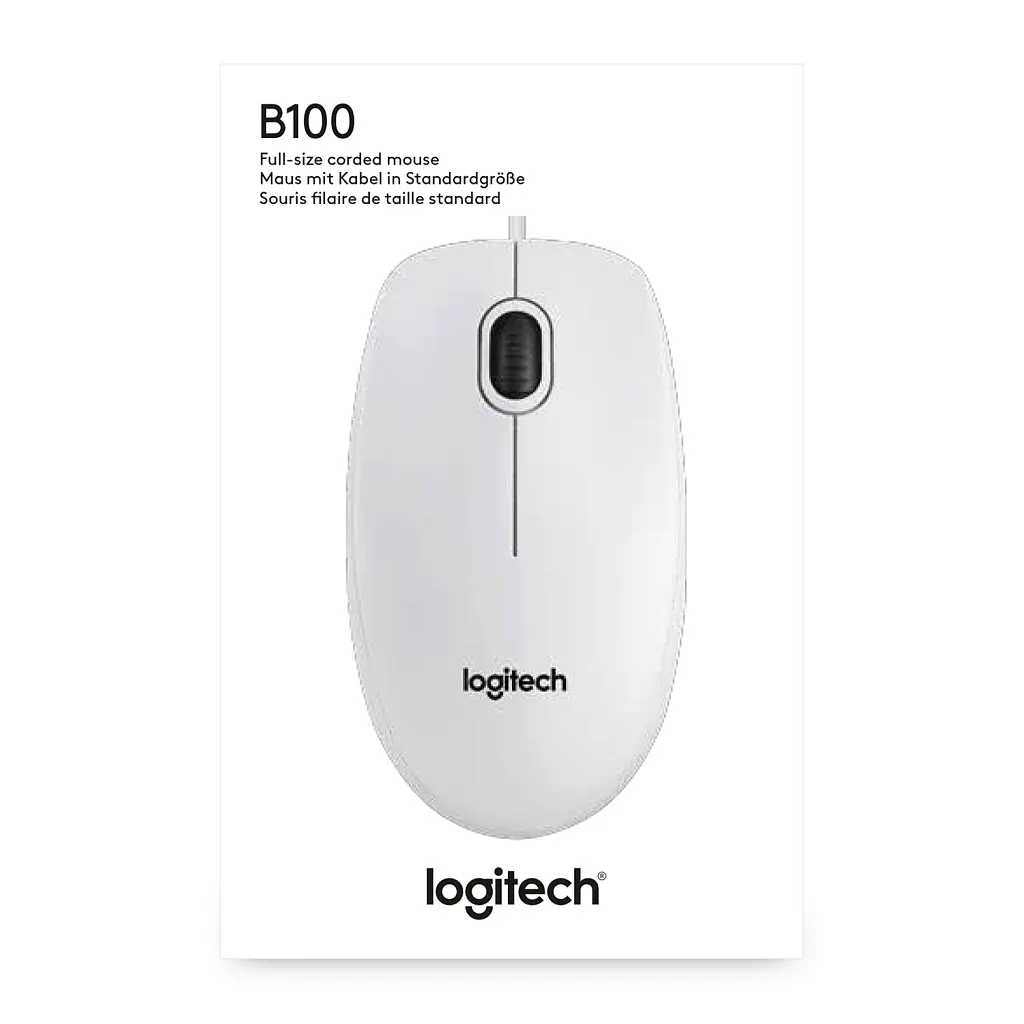 Миша Logitech Optical Mouse B100 White - фото 4