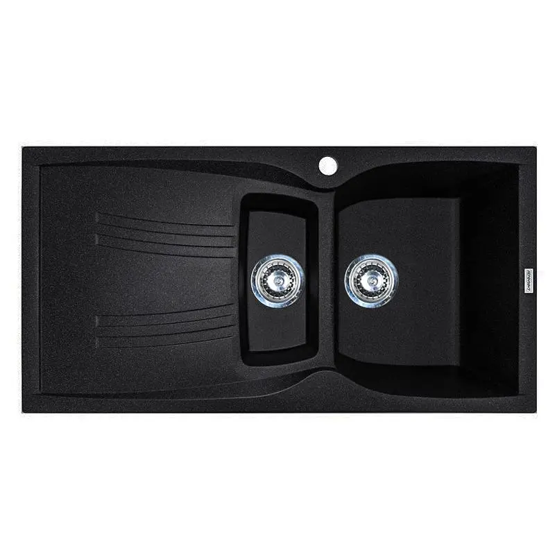 Кухонна мийка Adamant NEW LINE PLUS чорний металік 975x495x235 мм, з крилом 97,5 см