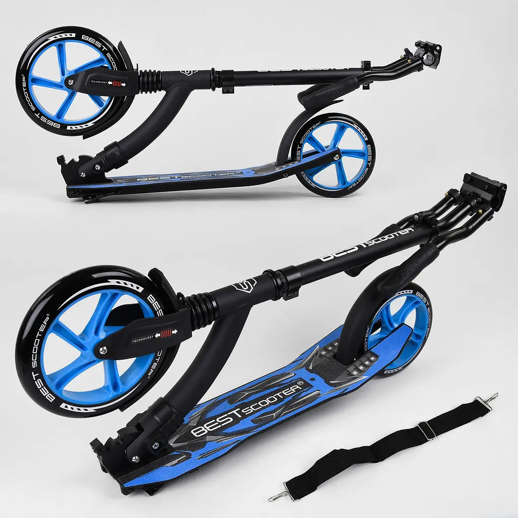 Самокат Best Scooter 54664 голубой - фото 6