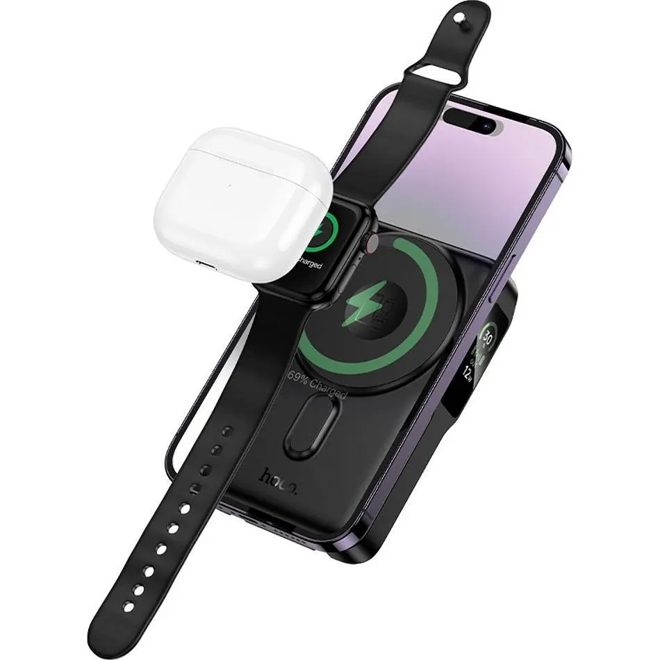 Внешний аккумулятор Hoco Q48 Core MagSafe 10000mAh 20W Black [161352] - фото 4