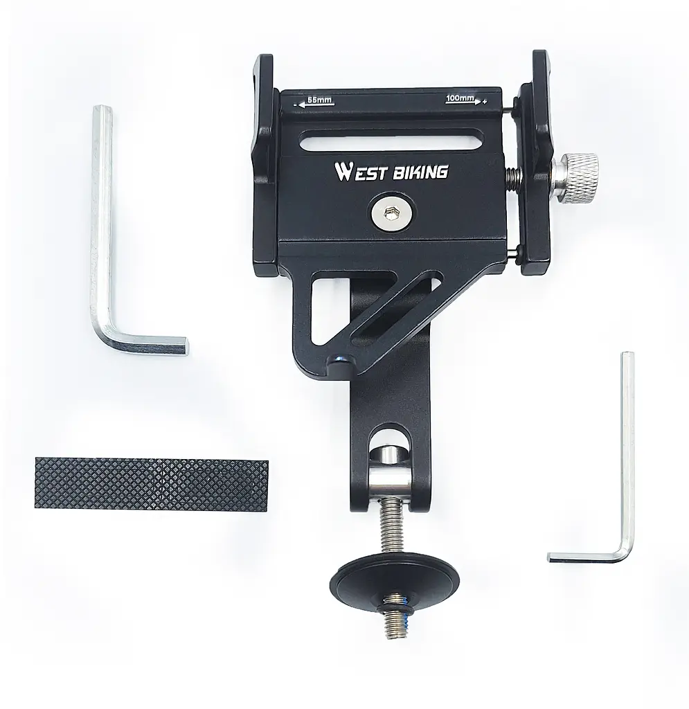 Велосипедний тримач для телефону West Biking YP0719360 5,5-10 см алюм. чорний (G0001280) - фото 3