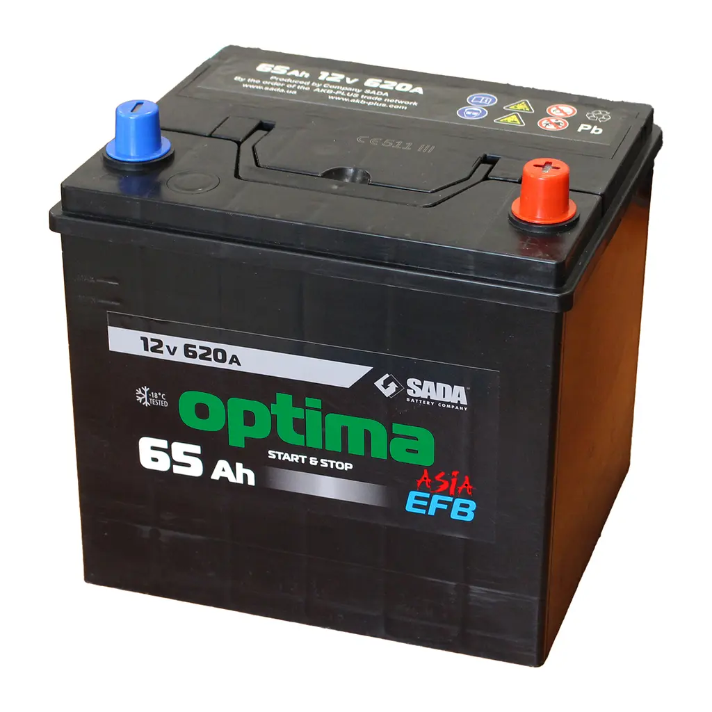 Автомобильный аккумулятор Optima EFB Asia 6СТ-65 (-/+) Евро, 12В 65Ач 620А - фото 3
