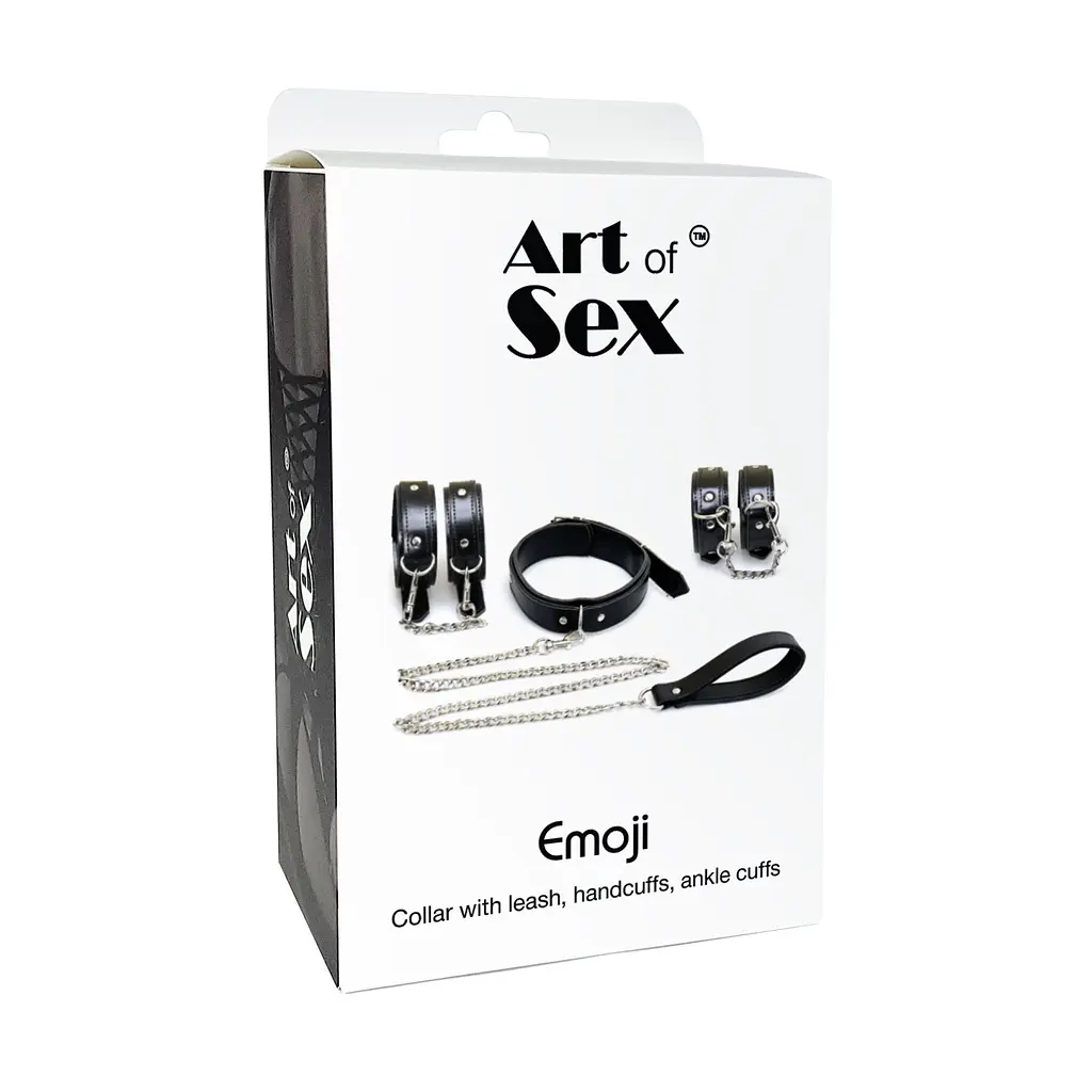 Набір BDSM Art of Sex - Emoji наручники, поножі, нашийник з повідцем - фото 5