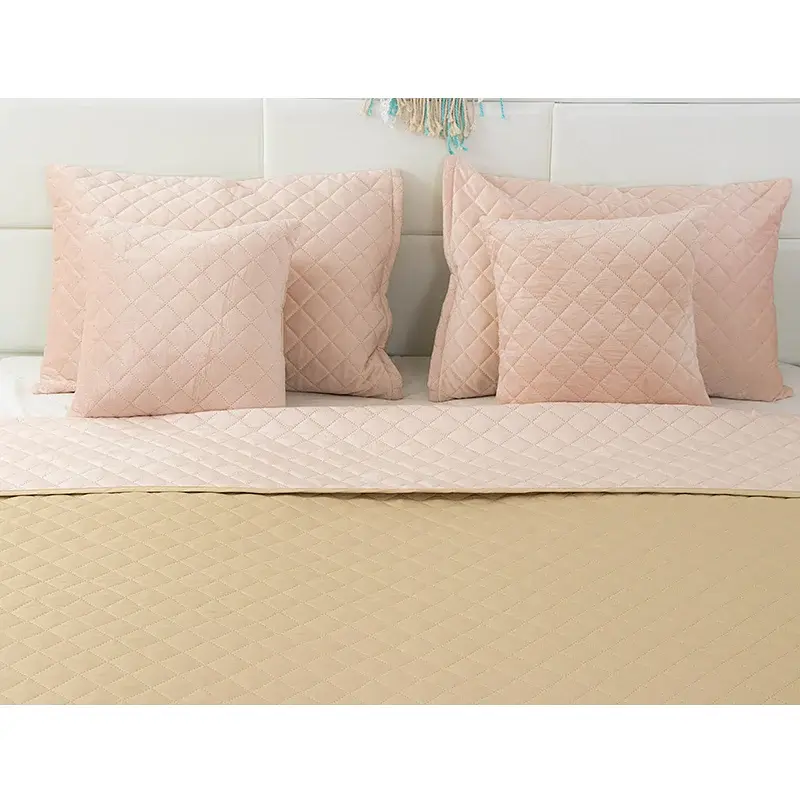 Покривало Руно двостороннє декоративне Velour Apricot ромб 180х220 см персикове - фото 9