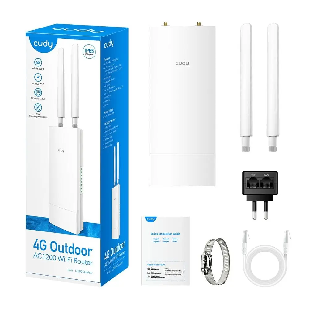 WiFi 5 Mesh 4G LTE-маршрутизатор зовнішній Cudy LT500 OUTDOOR CAT4 дводіапазонний (73-00530) - фото 6