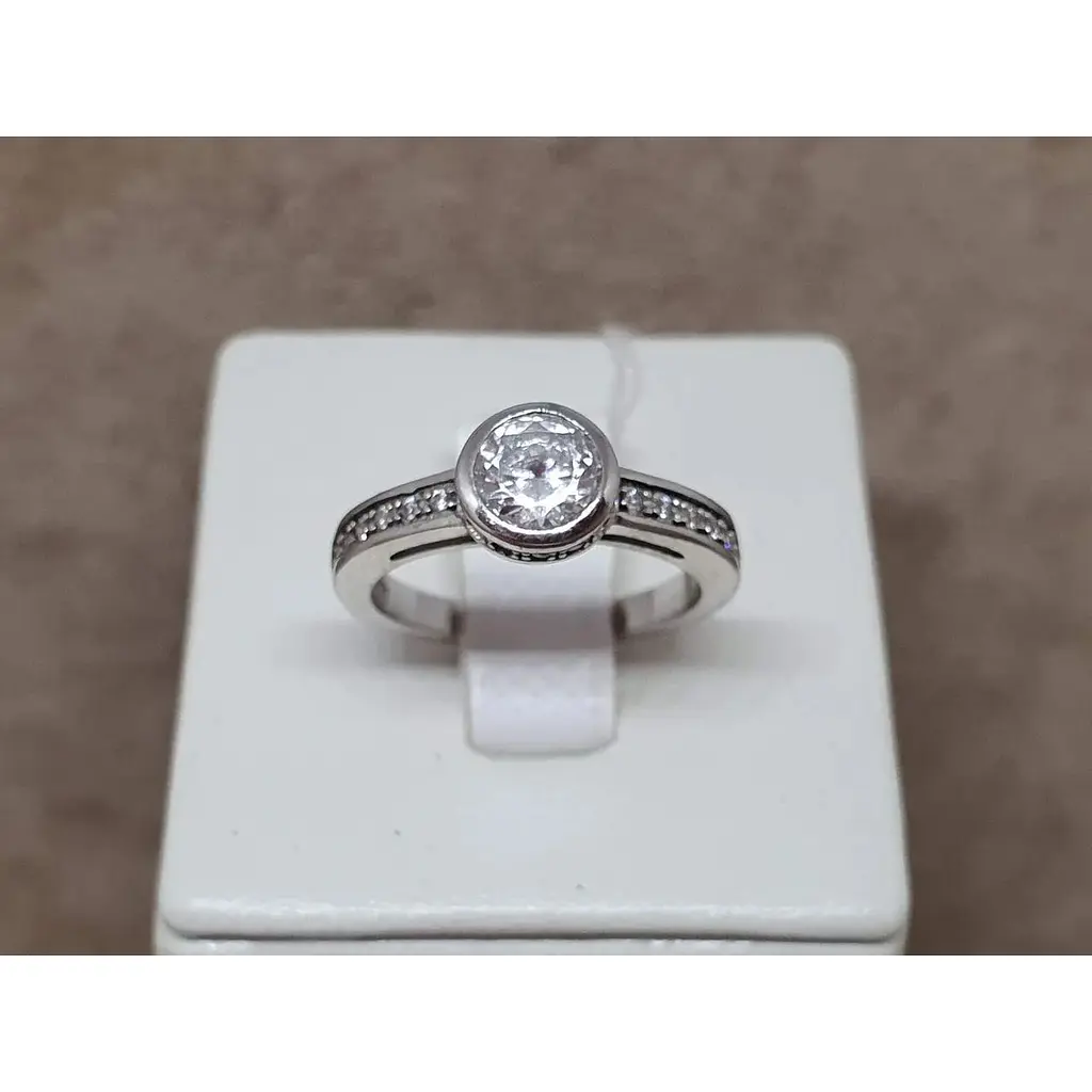 Срібне кільце TOP Silver з фіанітом. 9510156Б 16,5 - фото 4