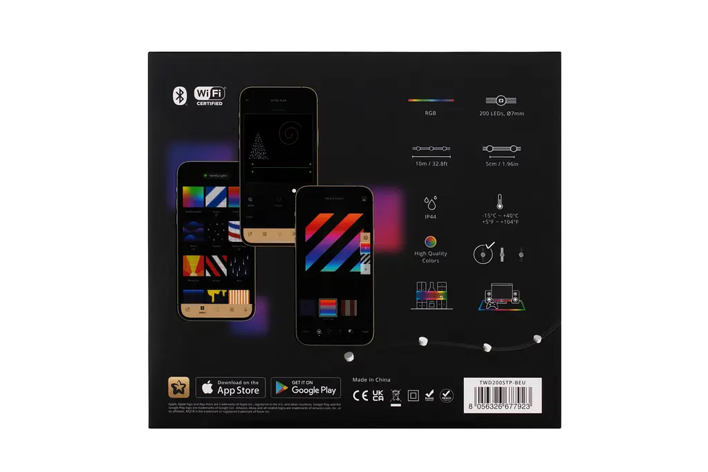 Twinkly Гірлянда Smart LED Twinkly Dots Lights RGB 200 Gen II, IP44, 10м, кабель прозорий - фото 5