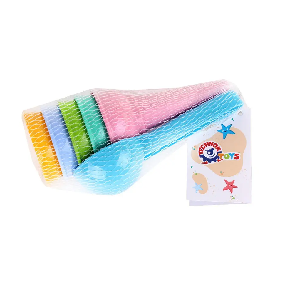 Детский набор для игры с песком ТехноК 6221TXK 5 формочек 1 ложечка - фото 3