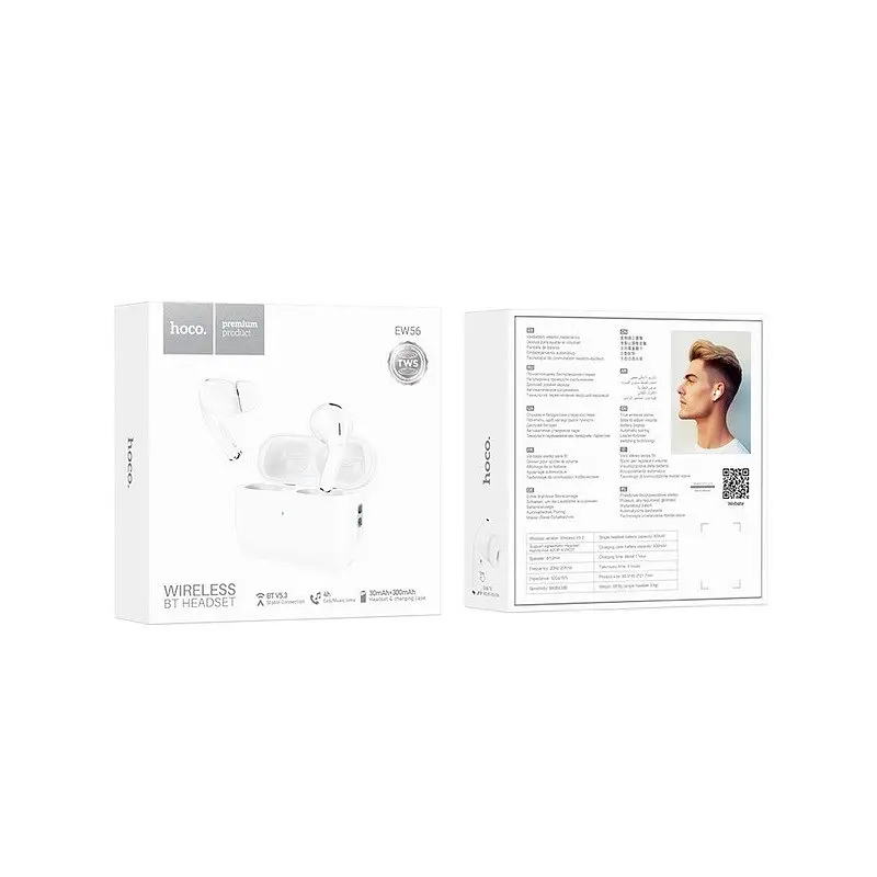 Навушники бездротові Hoco EW56 Generoso true wireless BT headset білі - фото 2