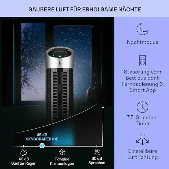 Мобильный кондиционер-вентилятор Klarstein Skyscraper Ice Smart 4-в-1 (10040205) - фото 4